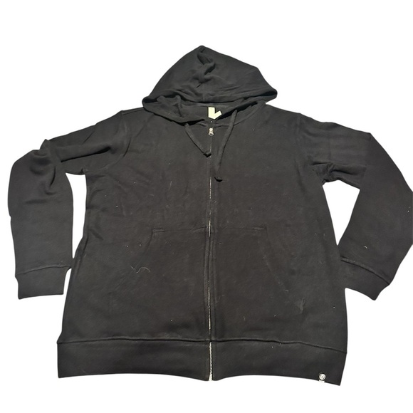 econcious Sweaters - Econscious Black Full Zip HEMP Hooded Sweater Size Large NWOT